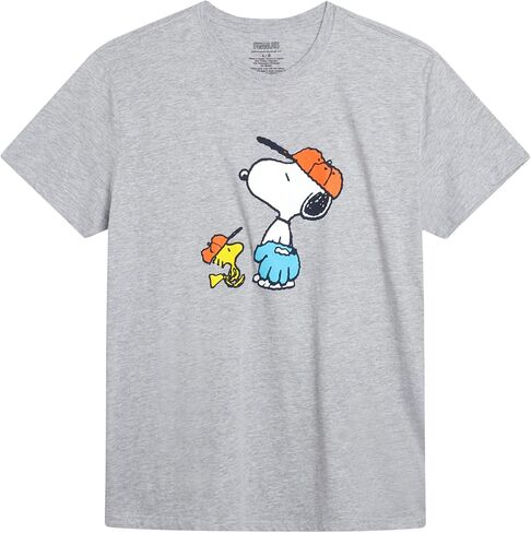 الفول السوداني Snoopy Womens و Mens الرسوم القمصان - Snoopy في جميع أنحاء طباعة طاقم الطاقم القصيرة جسيمة للجنسين للبالغين in Kuwait