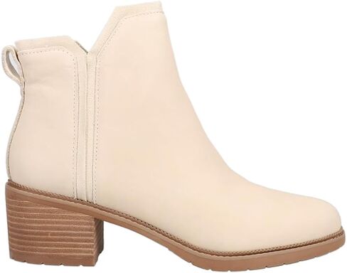 TOMS Womens Hailey Round Toe Pull On Casual Boots Ankle Low Heel 1-2" - Off White in Saudi Arabia