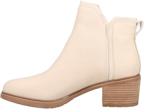 TOMS Womens Hailey Round Toe Pull On Casual Boots Ankle Low Heel 1-2" - Off White in Saudi Arabia