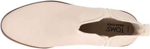 TOMS Womens Hailey Round Toe Pull On Casual Boots Ankle Low Heel 1-2" - Off White in Saudi Arabia