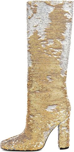 UP2step Women Fancy Square Tee الترتر اللامع ركب الركبتين الحذاء العالي الكعب العالي الحذاء للحفلة in Kuwait