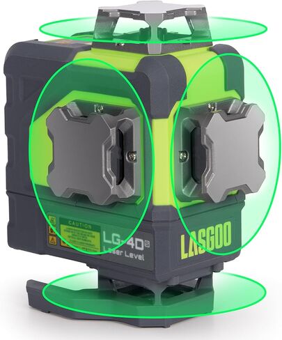 LG-3DMAX 3x360° Green Laser Level, 3D Self-Leveling Cross Line Laser with 2 Rechargeable Lithium Batteries, Fine-Tuning Bracket Adapter, Green Laser Enhancement Glasses, and Hard Carrying Case in Kuwait