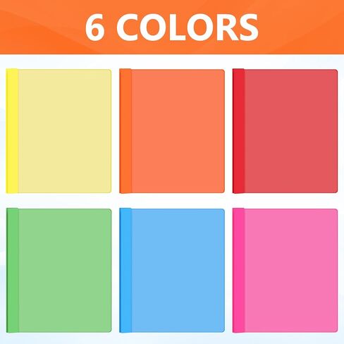 48 Pack Plastic Report Covers with 3 Prongs Presentation Folders Bulk, 100 Sheet Capacity, Clear Front Report Covers for Presentation Document Paper School Office Supplies(Colorful) in Kuwait