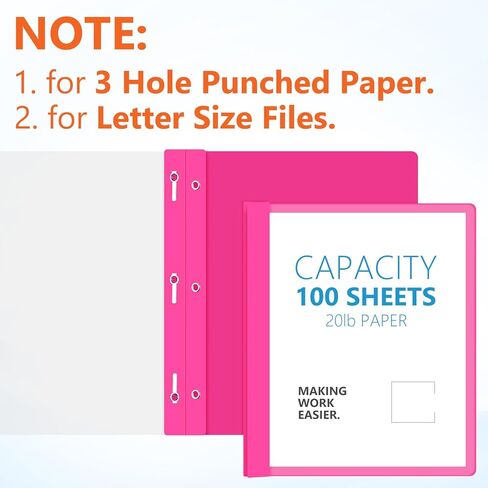 48 Pack Plastic Report Covers with 3 Prongs Presentation Folders Bulk, 100 Sheet Capacity, Clear Front Report Covers for Presentation Document Paper School Office Supplies(Colorful) in Kuwait