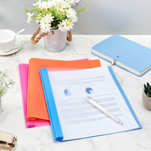 48 Pack Plastic Report Covers with 3 Prongs Presentation Folders Bulk, 100 Sheet Capacity, Clear Front Report Covers for Presentation Document Paper School Office Supplies(Colorful) in Kuwait