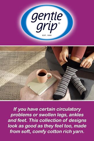 6 Pairs Women's Gentle Grip Plain Black Socks 6-10.5 Us GG67 in Saudi Arabia