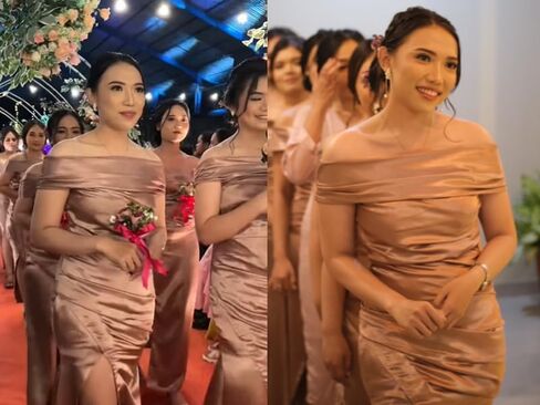 Mermaid Satin Bridesmaid Dresses Off The Shoulder Pleated Formal Evening Prom Gown Long with Slit MA40 in Saudi Arabia
