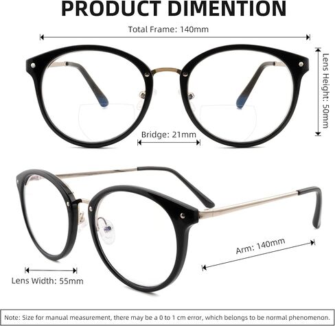Round Bifocal Progressive Multifocal Reading Glasses for Women Men Fashion Multifocus Readers Anti Blue Light in Kuwait