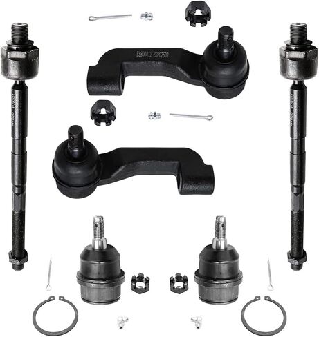 Detroit Axle - Front 6pc Suspension Kit for Jeep 08-12 Liberty, 07-11 Dodge Nitro, 2 Lower Ball Joints 4 Tie Rod Ends 2007 2008 2009 2010 2011 2012 Replacement in Saudi Arabia