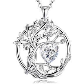 قلادة S925 للنساء ، مجوهرات شجرة الحياة ، قلادة من الحجر الفضي الفضي للنساء ، هدايا للزوجة ، الأم ، الابنة ، الذكرى عيد ميلاد عيد الحب عيد الحب in Kuwait