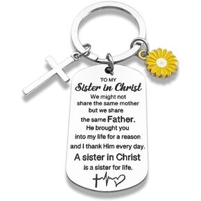Christian Sister keychain Faith Religious Gifts for Sister in Christ Inspirational Womens Gifts for Best Friend Friendship Sisters Female Birthday Christmas in Kuwait