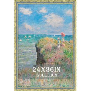 GULETHUN Vintage Gold Raised Frame with Blue Accent, 8x10 Ornate Picture Frames, Home Decor Antique Gallery Poster Photo Frames 8 by 10, Horizontal or Vertical Display in Kuwait