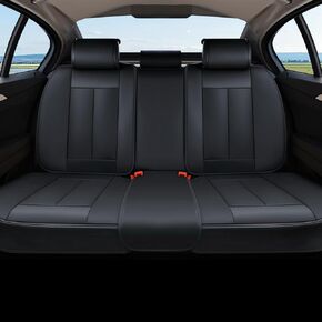 Coverado Car Seat Covers, Back Seat Cover, 3-Pieces Black Rear Car Seat Covers, Waterproof Car Seat Cushion, Car Seat Protector, Leather Seat Cover Seat Protector Universal Fit Most Cars in Kuwait