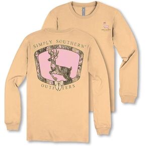 Simply Southern Camo - Deer - Bow - Adult Long Sleeve in Saudi Arabia