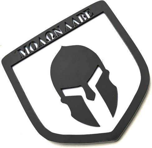 1x الباب الخلفي Molon Labe Emblem Car Badge 3D ملصق ملصق متوافق مع 2009-2018 RAM 1500 2500 3500 (أسود أبيض) in Kuwait