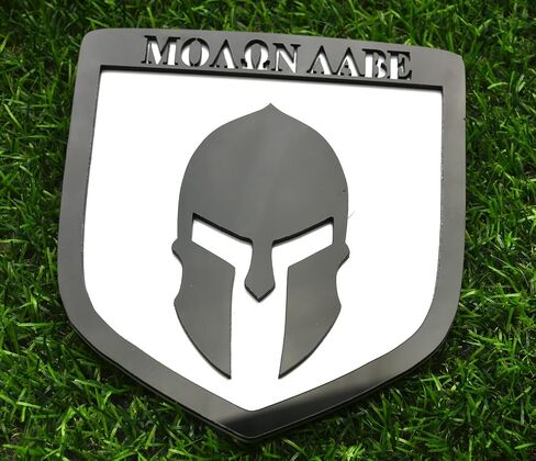 1x الباب الخلفي Molon Labe Emblem Car Badge 3D ملصق ملصق متوافق مع 2009-2018 RAM 1500 2500 3500 (أسود أبيض) in Kuwait