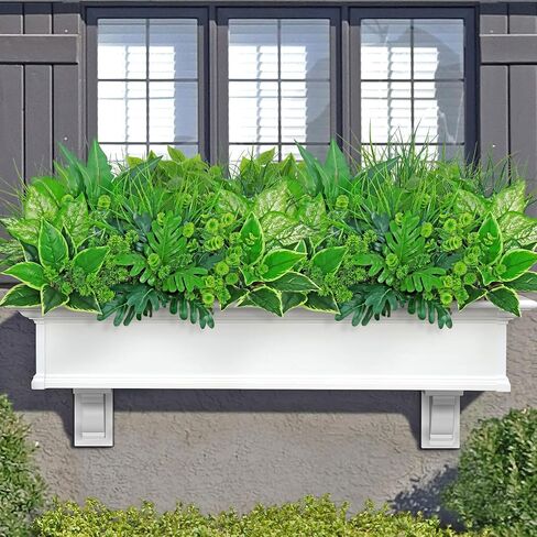 Dremisland 18 Bundles Artificial Plants Outdoor UV Resistant Faux Plants Artificial Boxwood Onion Plastic Greenery Stems Fake Shrubs for Porch Planter Window Box Patio Garden Home Decor in Saudi Arabia