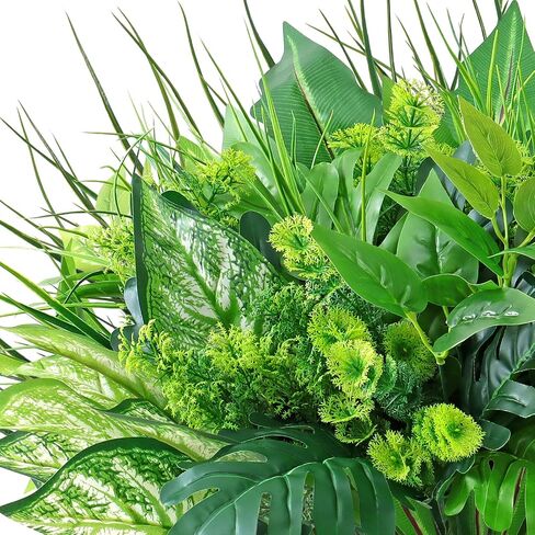 Dremisland 18 Bundles Artificial Plants Outdoor UV Resistant Faux Plants Artificial Boxwood Onion Plastic Greenery Stems Fake Shrubs for Porch Planter Window Box Patio Garden Home Decor in Saudi Arabia