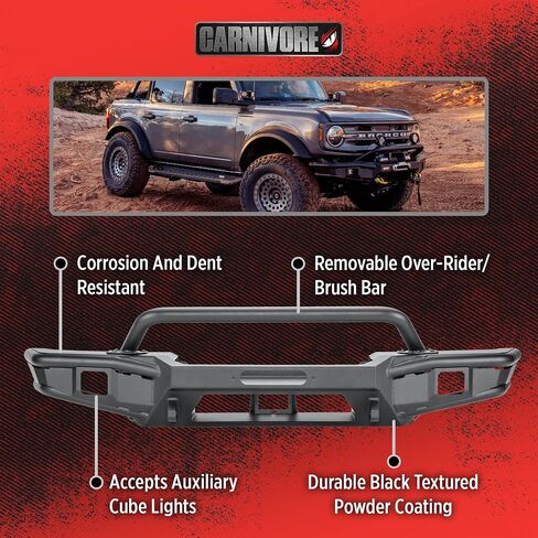 Carnivore Full Width Front Pumper - Fits Ford Bronco 2021-2023 - Modular ، Winch te to 12،000 lbs in Kuwait