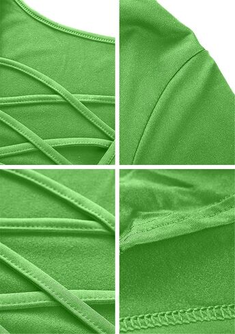 YMING Womens Criss Cross Bodycon Dress Sexy Solid Color Club Dresses Long Sleeve Party Midi Dress in Kuwait