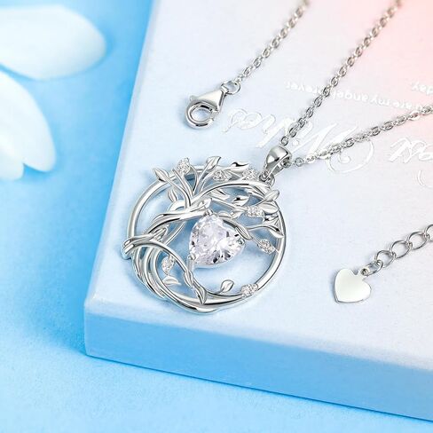 قلادة S925 للنساء ، مجوهرات شجرة الحياة ، قلادة من الحجر الفضي الفضي للنساء ، هدايا للزوجة ، الأم ، الابنة ، الذكرى عيد ميلاد عيد الحب عيد الحب in Kuwait