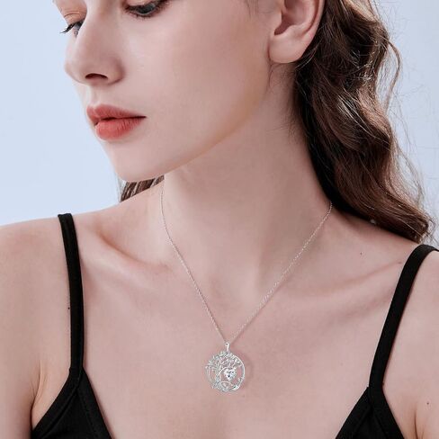 قلادة S925 للنساء ، مجوهرات شجرة الحياة ، قلادة من الحجر الفضي الفضي للنساء ، هدايا للزوجة ، الأم ، الابنة ، الذكرى عيد ميلاد عيد الحب عيد الحب in Kuwait