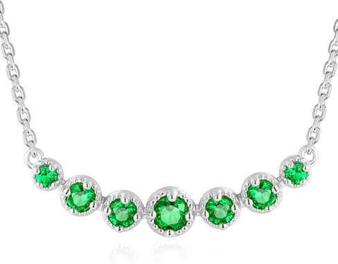 Moissanite/Sapphire/Ruby/Emerald Pendant Necklace for Women, Flower Bar/Curved Bar Design, Solid 925 Sterling Silver, 16"/18"/20" Adjustable, Anniversary Birthday Christmas Jewelry in Saudi Arabia
