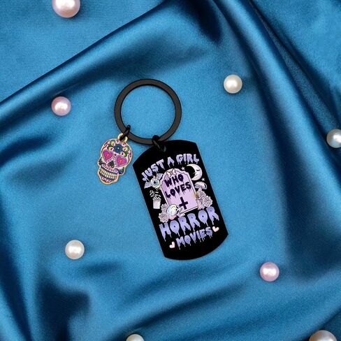 Horror Movie Lover Gifts Merchandise for Women Girls Day of The Dead Decorations Fun Sugar Skull Keychain Decor in Saudi Arabia