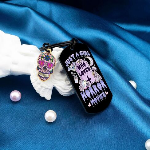 Horror Movie Lover Gifts Merchandise for Women Girls Day of The Dead Decorations Fun Sugar Skull Keychain Decor in Saudi Arabia