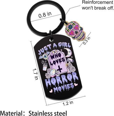 Horror Movie Lover Gifts Merchandise for Women Girls Day of The Dead Decorations Fun Sugar Skull Keychain Decor in Saudi Arabia