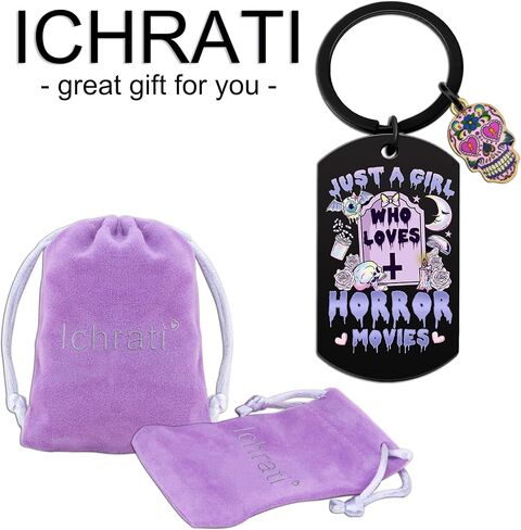 Horror Movie Lover Gifts Merchandise for Women Girls Day of The Dead Decorations Fun Sugar Skull Keychain Decor in Saudi Arabia
