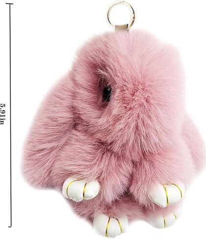 jtkdxqs 2 Pieces Soft Cute Keychains Artificial Rabbit Plush Fluffy Keyring Accessories for Women in Kuwait
