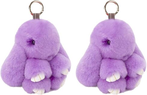jtkdxqs 2 Pieces Soft Cute Keychains Artificial Rabbit Plush Fluffy Keyring Accessories for Women in Kuwait