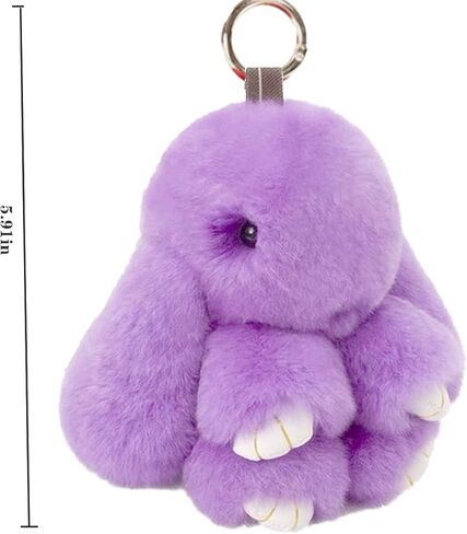 jtkdxqs 2 Pieces Soft Cute Keychains Artificial Rabbit Plush Fluffy Keyring Accessories for Women in Kuwait