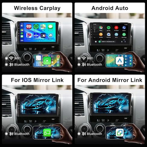 [2G 64G ] ستيريو سيارة Android لسيارة Toyota Tundra 2007-2013 Sequoia 2008-2019 مع Carplay Android Auto، شاشة لمس 10.1 بوصة راديو السيارة بلوتوث GPS واي فاي كاميرا FM مشغل السيارة in Kuwait