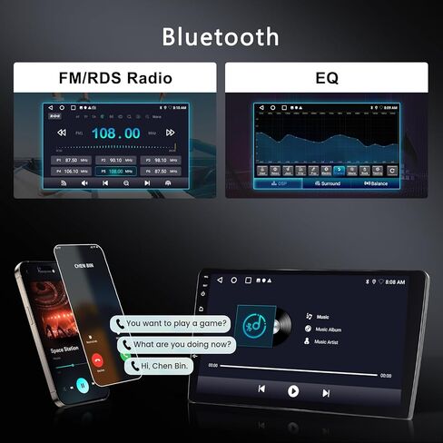 [2G 64G ] ستيريو سيارة Android لسيارة Toyota Tundra 2007-2013 Sequoia 2008-2019 مع Carplay Android Auto، شاشة لمس 10.1 بوصة راديو السيارة بلوتوث GPS واي فاي كاميرا FM مشغل السيارة in Kuwait