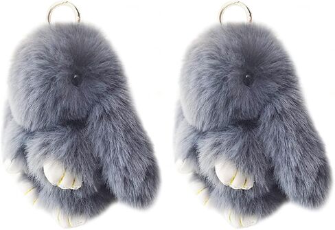 jtkdxqs 2 Pieces Soft Cute Keychains Artificial Rabbit Plush Fluffy Keyring Accessories for Women in Kuwait