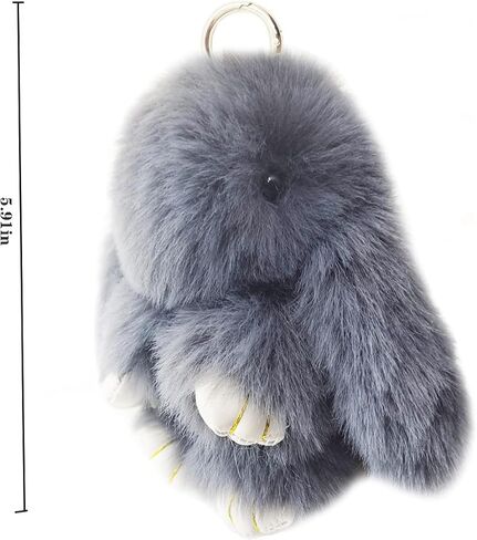 jtkdxqs 2 Pieces Soft Cute Keychains Artificial Rabbit Plush Fluffy Keyring Accessories for Women in Kuwait