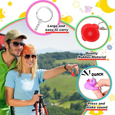 سلسلة مفاتيح Deekin Rubber Duck 2.17 '' Cruise Duck speceaky cute keychains bulk 3d sains for carnival party gift in Saudi Arabia