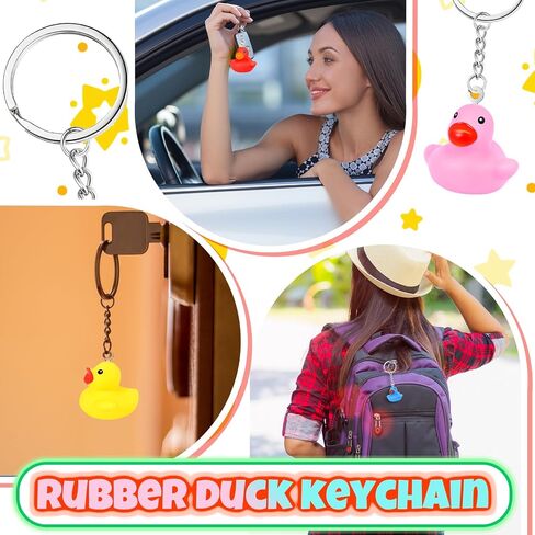 سلسلة مفاتيح Deekin Rubber Duck 2.17 '' Cruise Duck speceaky cute keychains bulk 3d sains for carnival party gift in Saudi Arabia