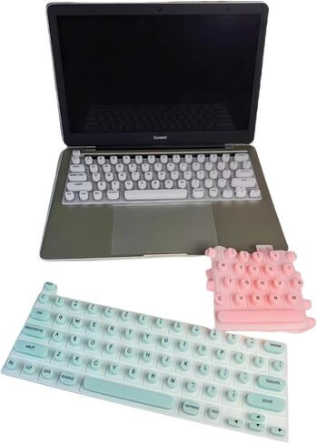 3D Ergonomic Silicone Keyboard Cover for Long Nails - Fashionable, Water-Resistant & Reusable Film, Perfect for Typing, Gaming & Protecting Nail Art on Laptops & MacBooks (White, Circular) in Saudi Arabia