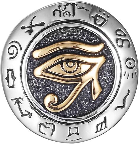 Men's Stainless Steel Egypt Eye of Horus Ring Round Top Signet Protection Symbol Jewelry in Kuwait