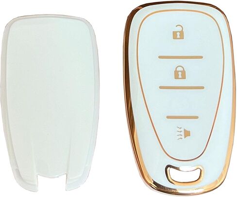 Keyless Entry Systems Key for Chevy Key Fob Cover Shell with Keychain Fit for Chevrolet Equinox 2018-2021 Sonic 2017-2020 Spark 2016-2020 (Gold-Black) in Kuwait
