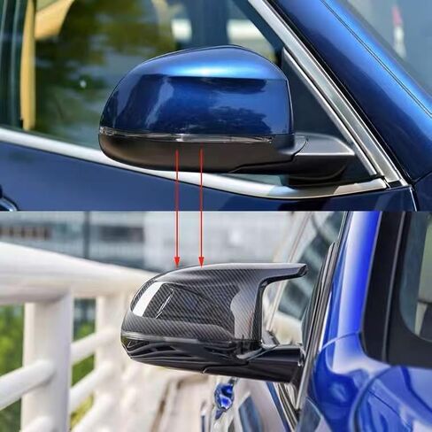 M style m style carbon carbon carbon wing cover cover caps استبدال BMW x5 F15 x6 F16 X3 F25 X4 F26 ، 2PCS M Performance Horn Horn Sport Side Housings in Saudi Arabia