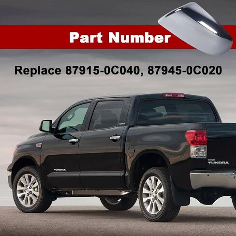 Front Half Mirror Cap Cover For Toyota Tundra Sequoia 2007-2021 Replace 87915-0C040, 87945-0C020, Driver & Passenger Side Mirror Cap Cover.(Chrome) in Kuwait