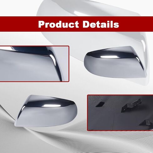Front Half Mirror Cap Cover For Toyota Tundra Sequoia 2007-2021 Replace 87915-0C040, 87945-0C020, Driver & Passenger Side Mirror Cap Cover.(Chrome) in Kuwait