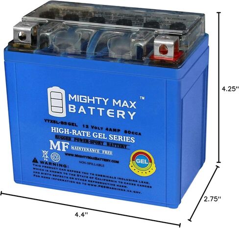 Mighty Max Battery YTX5L-BS Gel Battery for Yamaha 50 YW50A, F, FX Zuma 2002-2014 in Saudi Arabia
