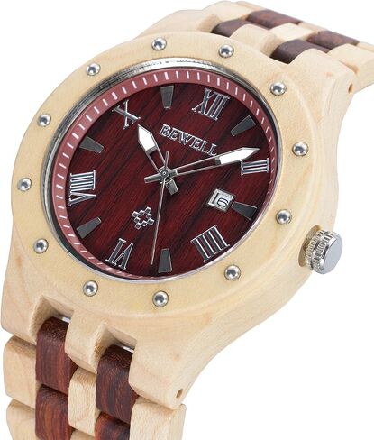 الساعات الخشبية للرجال Bewell Men Wooden Handmade Distric in Kuwait