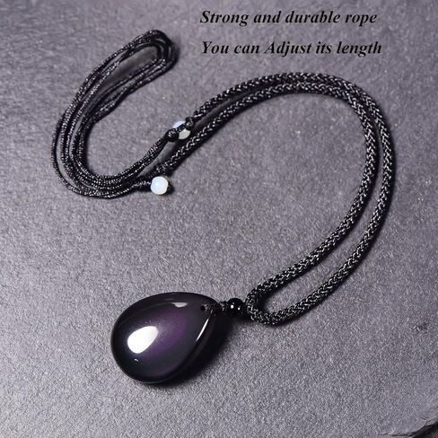 Apache's Tears Obsidian Water Drop Pendant Silent Guarding Mens Energy Necklace in Saudi Arabia
