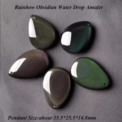 Apache's Tears Obsidian Water Drop Pendant Silent Guarding Mens Energy Necklace in Saudi Arabia